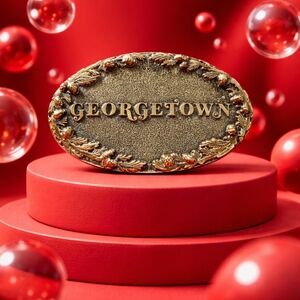 🪶✨ Vintage Georgetown Belt Buckle – 1978 USA Made (Adezy Denver) 🏔️